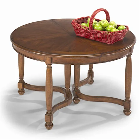 Traditional Round Dining Table with Turned Legs